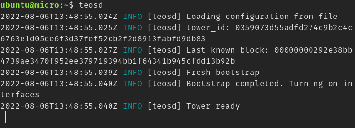teosd running successfully